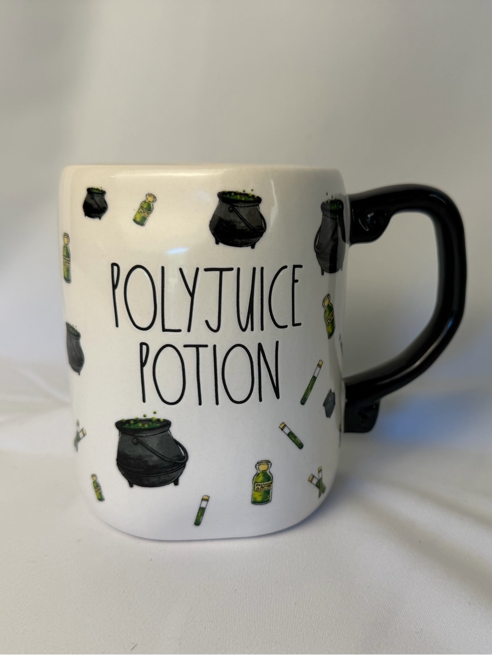 Harry Potter Polyjuice Potion Rae Dunn Ceramic Mug — White with Black Handle